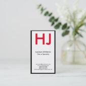 トレンディーモダン白黒赤縁どモノグラム 名刺 (スタンド正面)