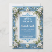 トレンディーモダン磁器の陶芸ブライダルシャワー 招待状 (正面)