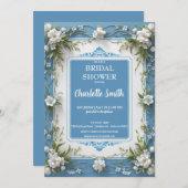 トレンディーモダン磁器の陶芸ブライダルシャワー 招待状 (正面/裏面)