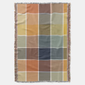 トレンディーモダン秋色ブロック スローブランケット (正面縦)