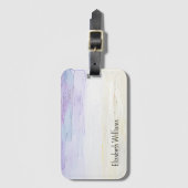 トレンディーモダン紫の水色パーソナライズされた ラゲッジタグ (正面縦)