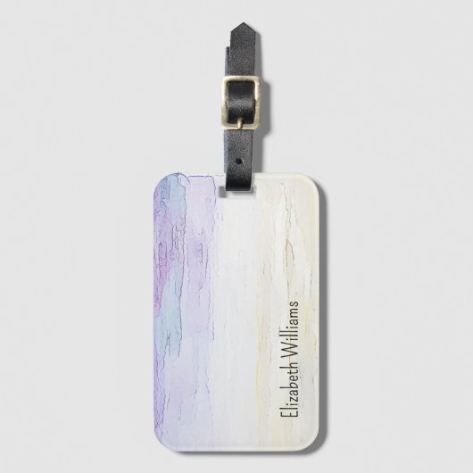 トレンディーモダン紫の水色パーソナライズされた ラゲッジタグ (正面縦)
