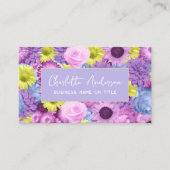 トレンディーモダン紫フローラ植物学QRコード 名刺 (正面)