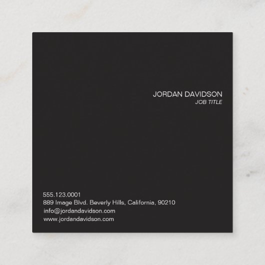 トレンディーモダン編集可能ス絵を描プラン スクエア名刺 (裏面)