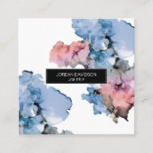 トレンディーモダン編集可能ス絵を描プラン スクエア名刺 (正面)