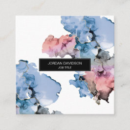 トレンディーモダン編集可能ス絵を描プラン スクエア名刺