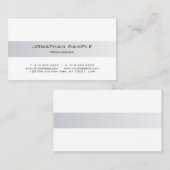 トレンディーモダン美しいクリーン銀白色デザイン 名刺 (正面/裏面)
