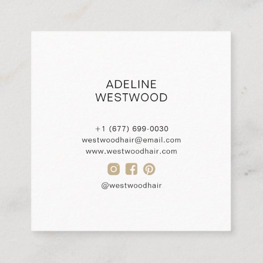 トレンディーモダン美容師アーティスト スクエア名刺 (裏面)