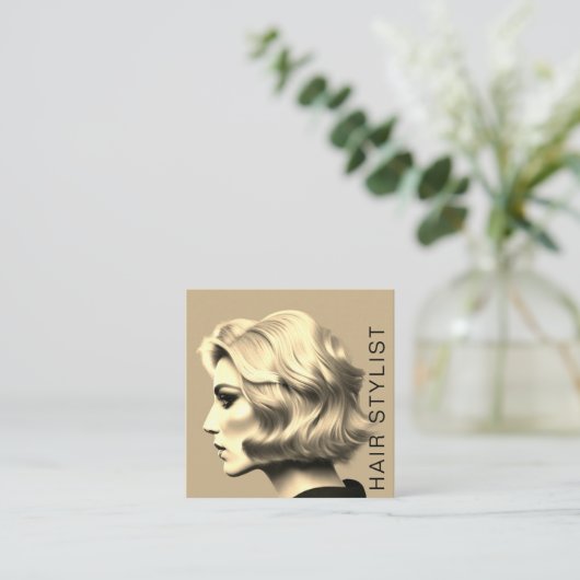 トレンディーモダン美容師アーティスト スクエア名刺 (スタンド正面)