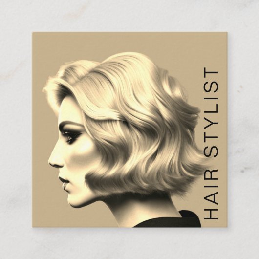 トレンディーモダン美容師アーティスト スクエア名刺 (正面)
