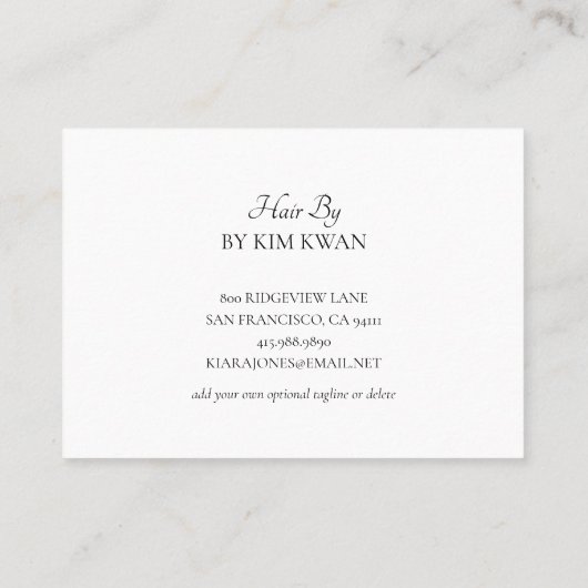 トレンディーモダン美容師フォト名刺 名刺 (裏面)