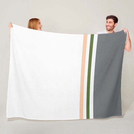 トレンディーモダン色ブロックとストライプ フリースブランケット (インサイチュ)