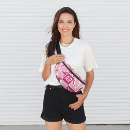 トレンディーモダン花柄モノグラクールムピンク ファニーパック