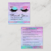 トレンディーモダン虹彩色シックありがとうラッシュ気に スクエア名刺 (正面/裏面)