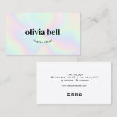 トレンディーモダン虹彩色メイクアップアーティスト 名刺 (正面/裏面)