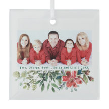 トレンディーモダン赤い花冬の緑の写真