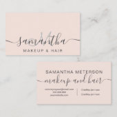 トレンディーモダン赤面ピンクのメイクアップ髪 名刺 (正面/裏面)