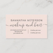 トレンディーモダン赤面ピンクのメイクアップ髪 名刺 (裏面)