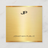 トレンディーモダン金ゴールドエレガントプロフェッショナルテンプレート スクエア名刺 (正面)