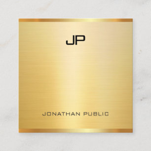 トレンディーモダン金ゴールドエレガントプロフェッショナルテンプレート スクエア名刺