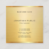 トレンディーモダン金ゴールドエレガントプロフェッショナルテンプレート スクエア名刺 (裏面)