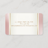 トレンディーモダン金ゴールドグリッターヘアドライヤー、ヘアサロン 名刺 (裏面)