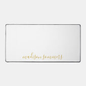トレンディーモダン金ゴールドスクリプト名White Desk Mat デスクマット (正面)