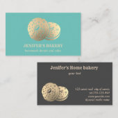 トレンディーモダン金ゴールドドーナツ自家製ベーカリー 名刺 (正面/裏面)