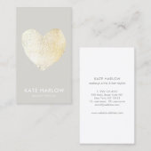 トレンディーモダン金ゴールドハート美しいサロン 名刺 (正面/裏面)