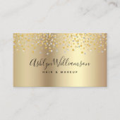 トレンディーモダン金ゴールドヘアーメイクアップアーティスト 名刺 (正面)