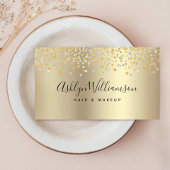 トレンディーモダン金ゴールドヘアーメイクアップアーティスト 名刺