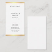 トレンディーモダン金ゴールドホワイトシンプルプロフェッショナルシック 名刺 (正面/裏面)
