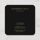 トレンディーモダン金ゴールドモノグラムブラックテンプレートエレガント スクエア名刺 (裏面)