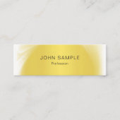 トレンディーモダン金ゴールドルックミニマルデザインプレーン スキニー名刺 (正面)