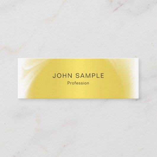 トレンディーモダン金ゴールドルックミニマルデザインプレーン スキニー名刺 (正面)