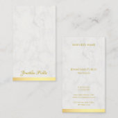 トレンディーモダン金ゴールド大理石手書き名前文字 名刺 (正面/裏面)