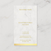 トレンディーモダン金ゴールド大理石手書き名前文字 名刺 (裏面)