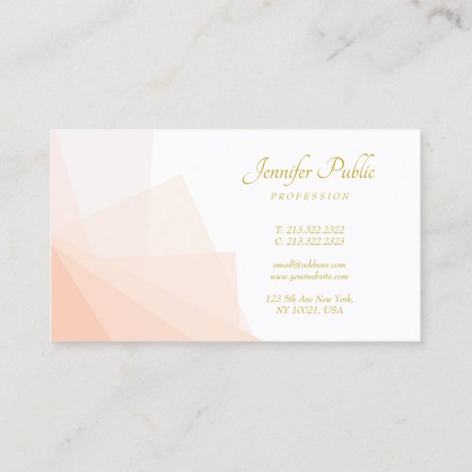 トレンディーモダン金ゴールド手書きスクリプト名エレガント 名刺 (裏面)