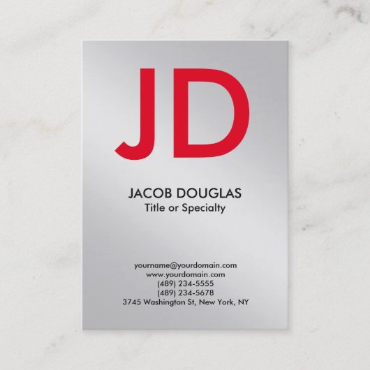 トレンディーモダン金銀灰色モノグラはっきりしたム 名刺 (正面)