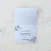 トレンディーモダン鉛筆スケッチライトブルーありがとう サンキューカード (内部)