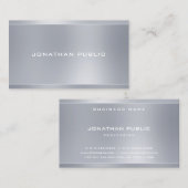 トレンディーモダン銀エレガントテンプレートプロフェッショナル 名刺 (正面/裏面)