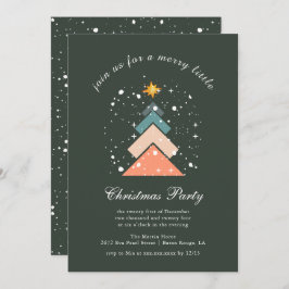 トレンディーモダン雪クリスマスツリー シーズンカード