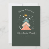トレンディーモダン雪クリスマスツリー シーズンカード (正面)