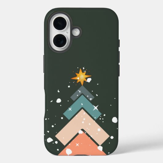 トレンディーモダン雪クリスマスツリー Case-Mate iPhoneケース (裏面)