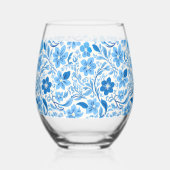 トレンディーモダン青白磁陶磁器 ステムなしワイングラス (正面)