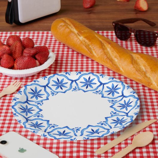 トレンディーモダン青白磁陶磁器 ペーパープレート (ピクニック)