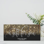 トレンディーモダン高級金ゴールド証明書ギフトカード (スタンド正面)