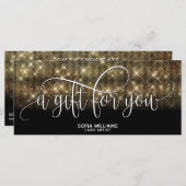 トレンディーモダン高級金ゴールド証明書ギフトカード (正面/裏面)