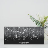 トレンディーモダン高級銀券ギフトカード (スタンド正面)