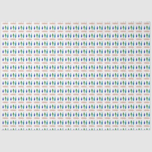 トレンディーモダン魚釣り魚の柄 薄葉紙 (正面)